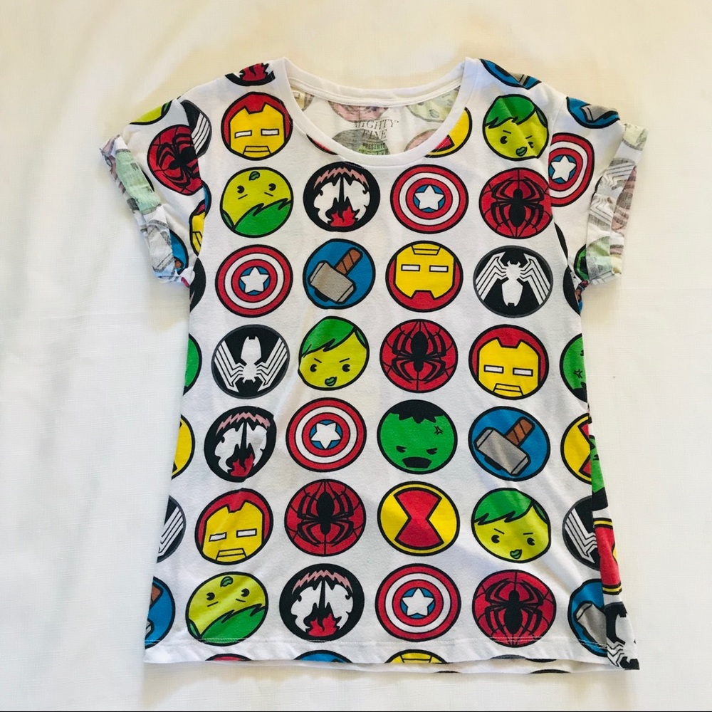 Marvel Women’s White Large Colorful T-Shirt Tee